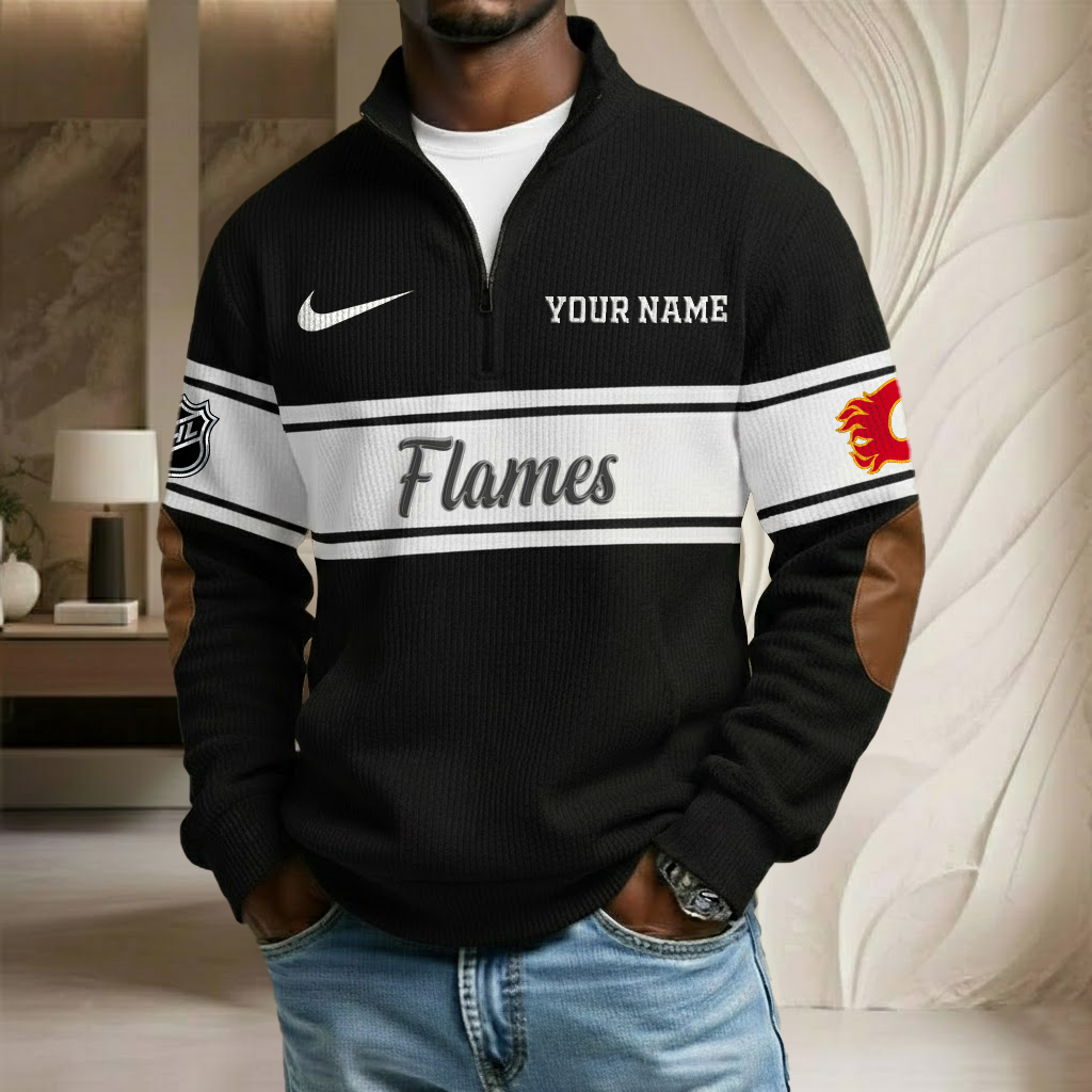 NHL x CAL Custom Name Stand Collar Half-zip Sweatshirt HLP HLPHUONG