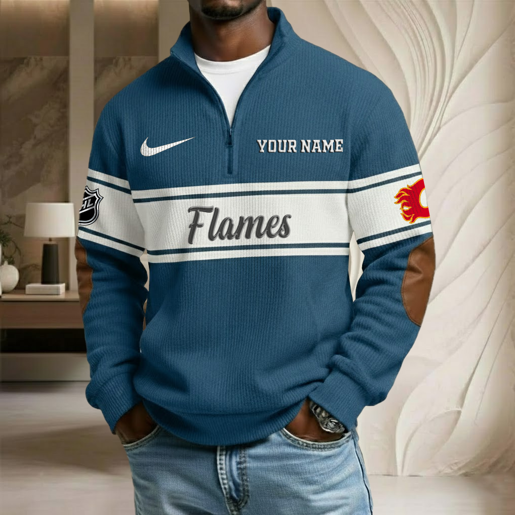 NHL x CAL Custom Name Stand Collar Half-zip Sweatshirt HLP HLPHUONG