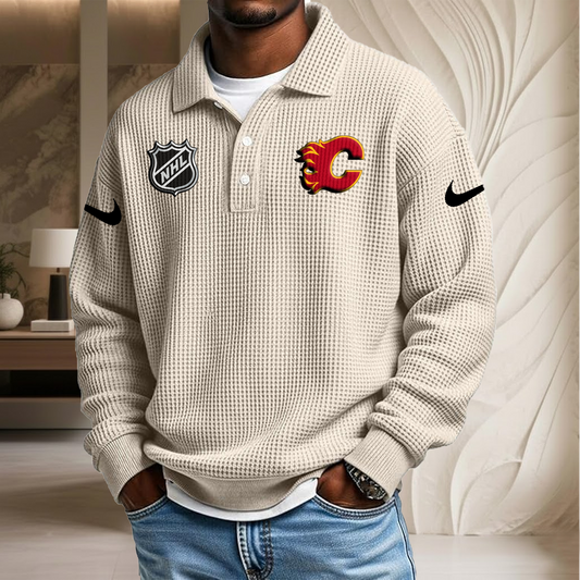 NHL x CAL Waffle Three Button Lapel Polo HLP HLPHUONG