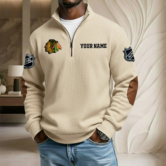 NHL x CB Custom Name Stand Collar Half-zip Sweatshirt HLP HLPHUONG