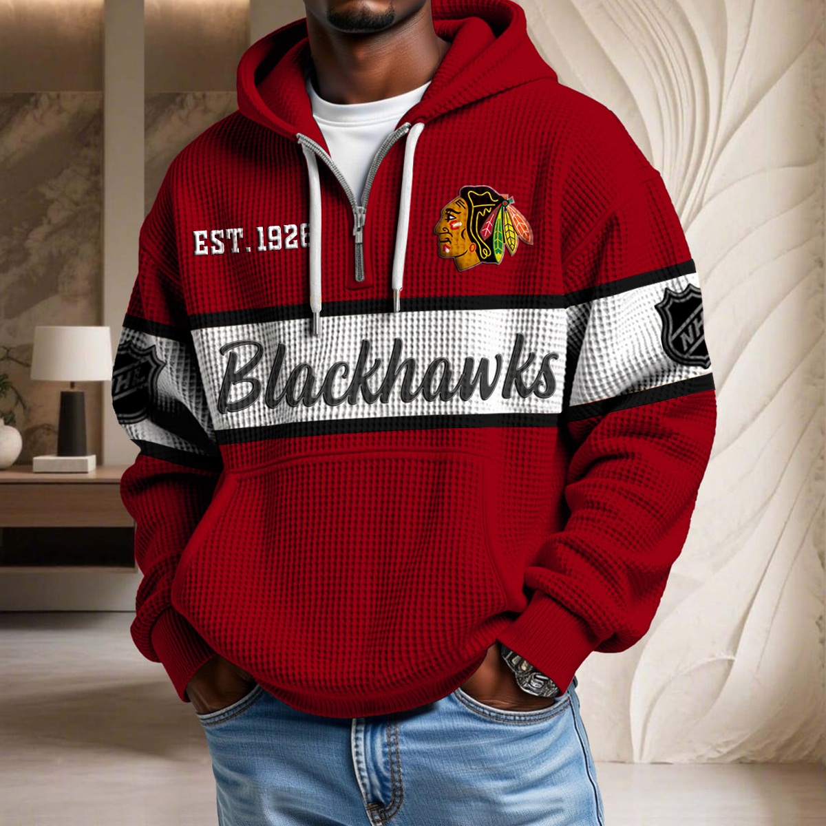 NHL x CB EST Waffle Half Zip Hoodie HLP HLPHUONG