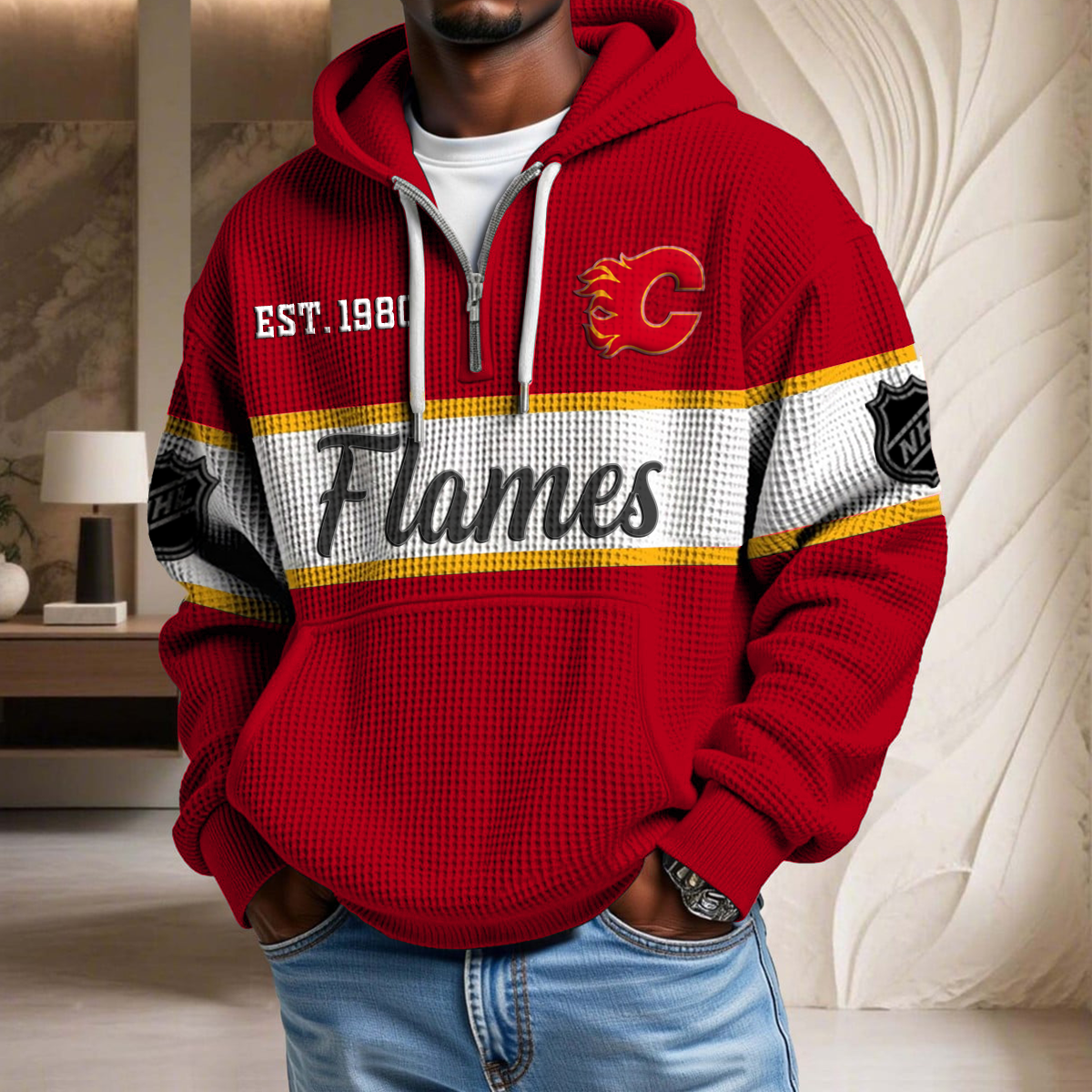 NHL x CF EST Waffle Half Zip Hoodie HLP HLPHUONG