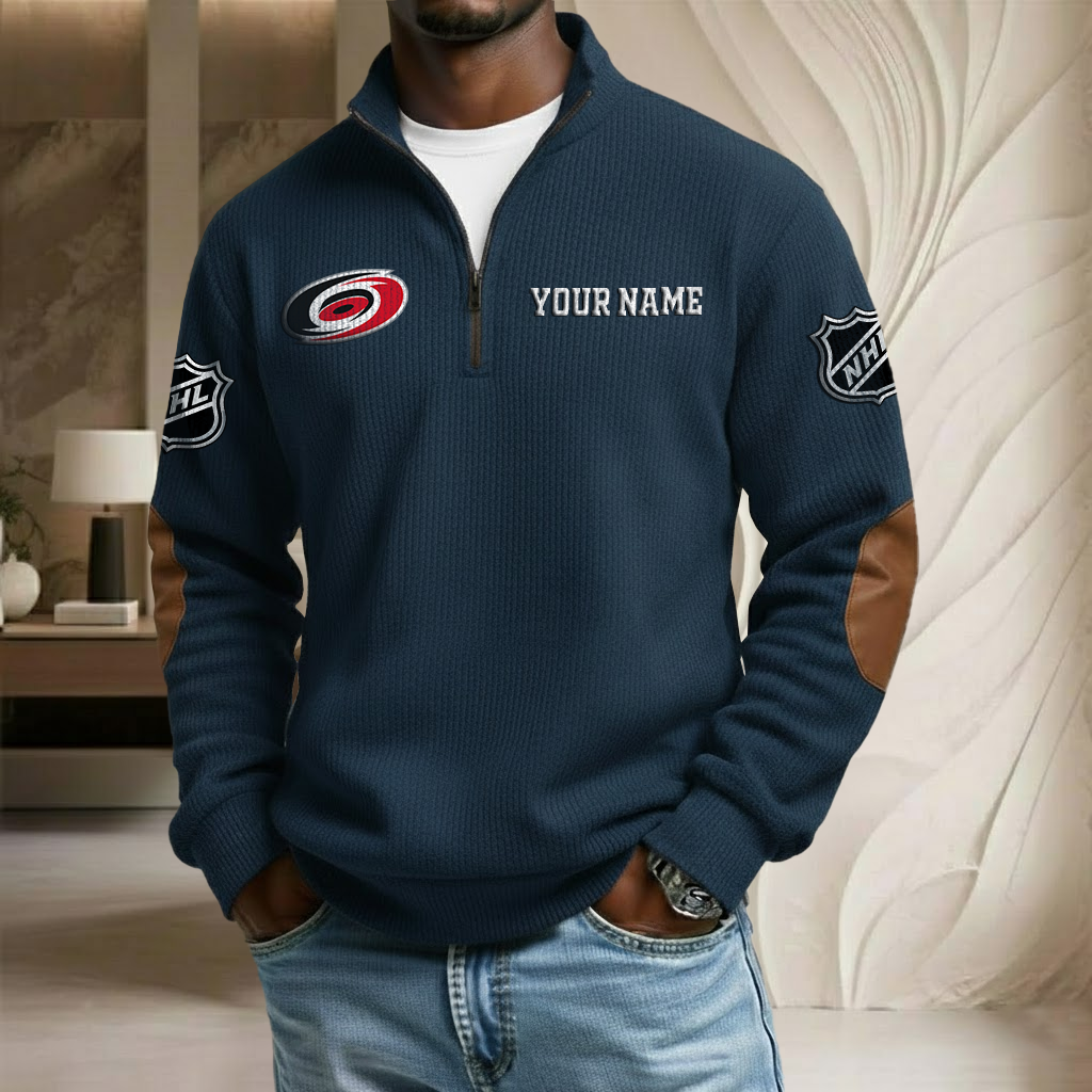NHL x CH Custom Name Stand Collar Half-zip Sweatshirt HLP HLPHUONG
