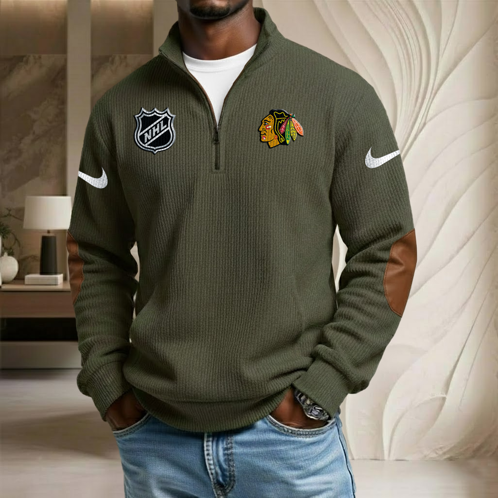 NHL x CHI Sport Team Stand Collar Half-zip Sweatshirt HLP HLPHUONG