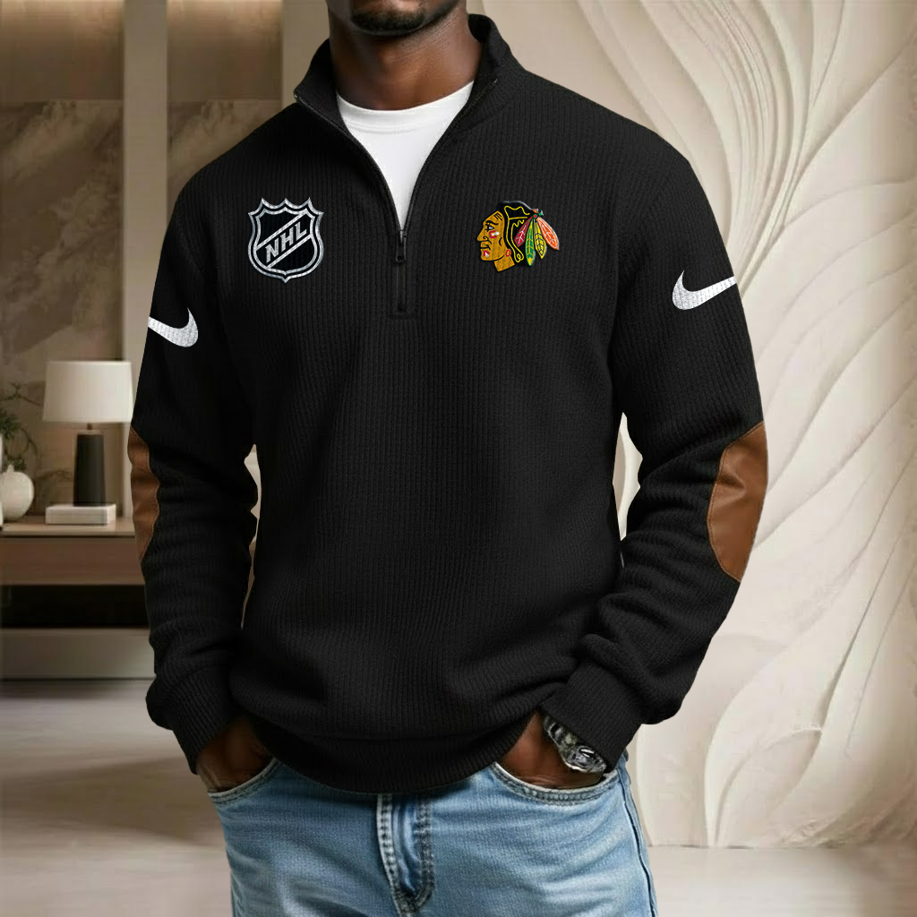 NHL x CHI Sport Team Stand Collar Half-zip Sweatshirt HLP HLPHUONG