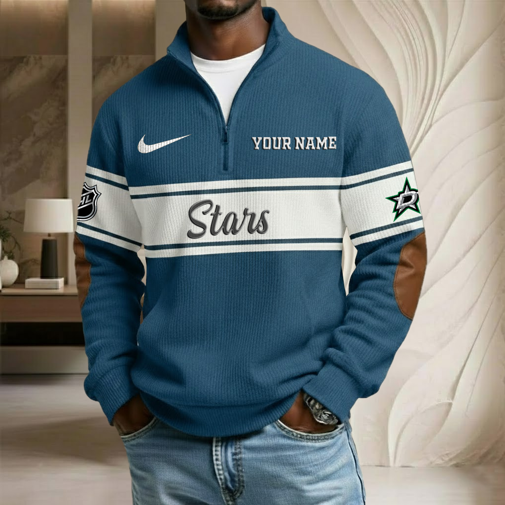 NHL x DAL Custom Name Stand Collar Half-zip Sweatshirt HLP HLPHUONG