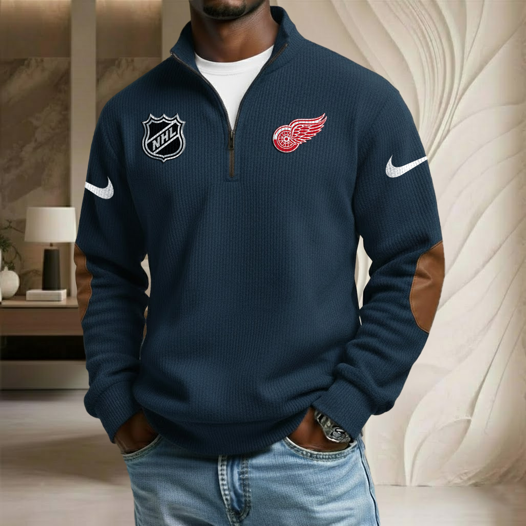 NHL x DET Sport Team Stand Collar Half-zip Sweatshirt HLP HLPHUONG