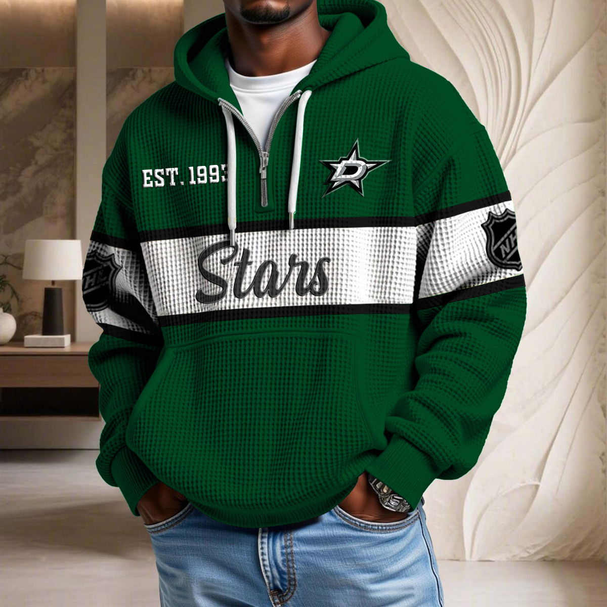 NHL x DS EST Waffle Half Zip Hoodie HLP HLPHUONG