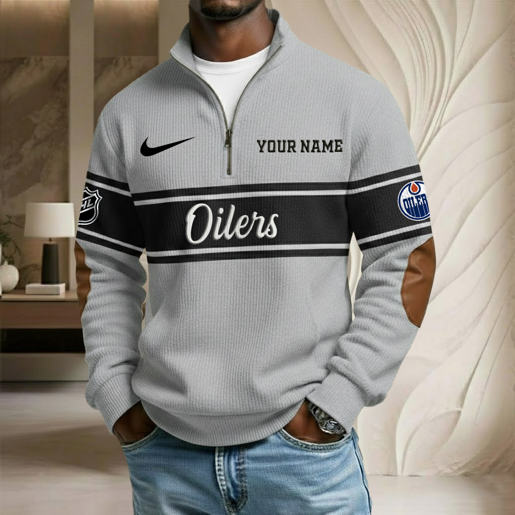 NHL x EDM Custom Name Stand Collar Half-zip Sweatshirt HLP HLPHUONG