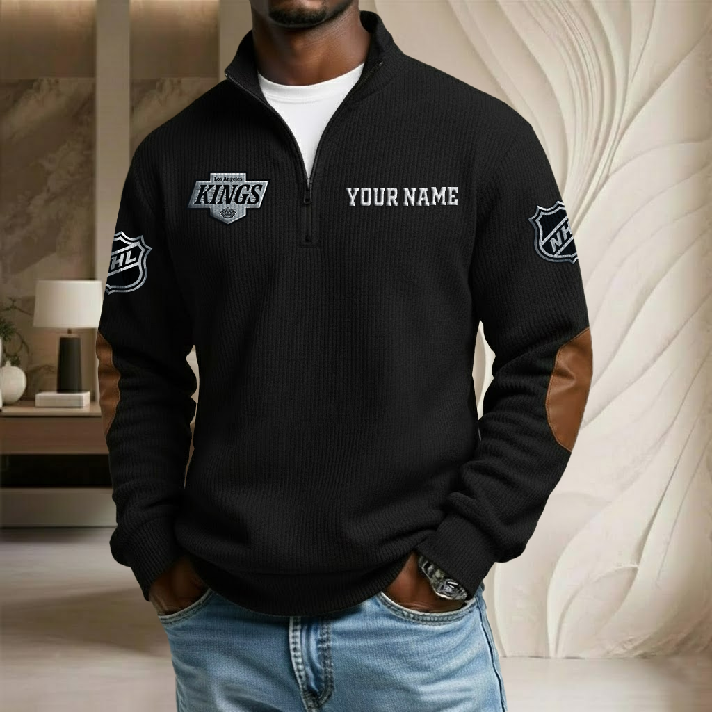 NHL x LAK Custom Name Stand Collar Half-zip Sweatshirt HLP HLPHUONG