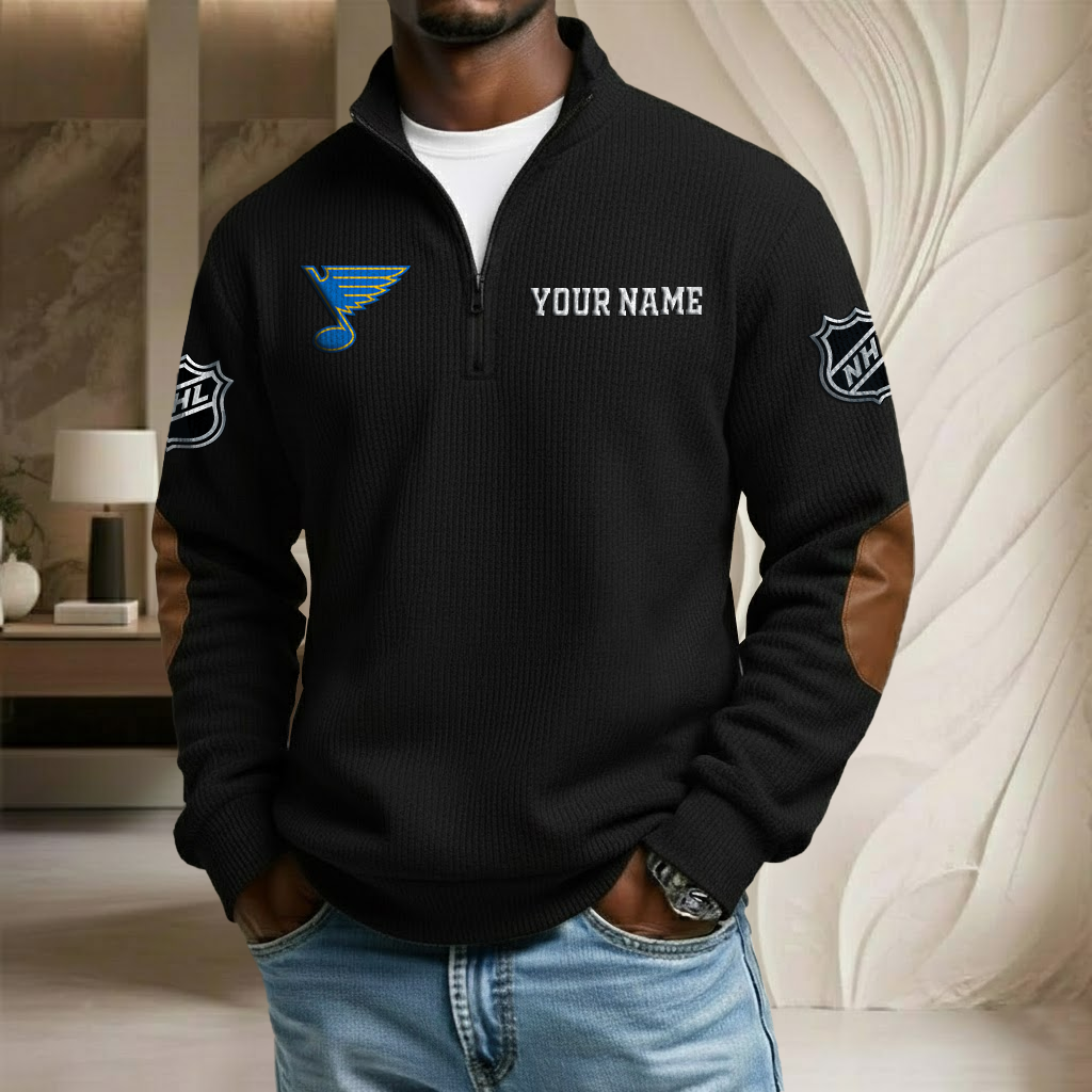 NHL x LB Custom Name Stand Collar Half-zip Sweatshirt HLP HLPHUONG