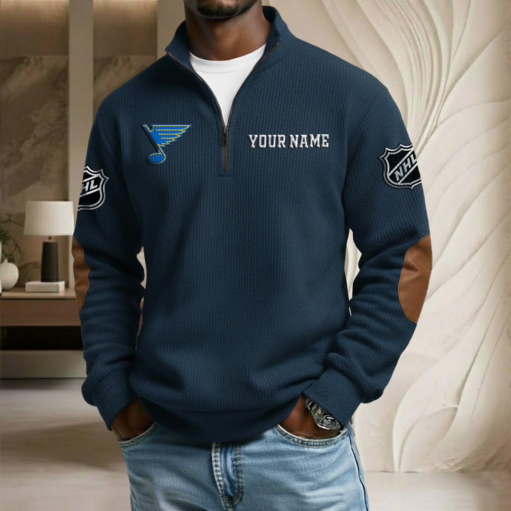 NHL x LB Custom Name Stand Collar Half-zip Sweatshirt HLP HLPHUONG