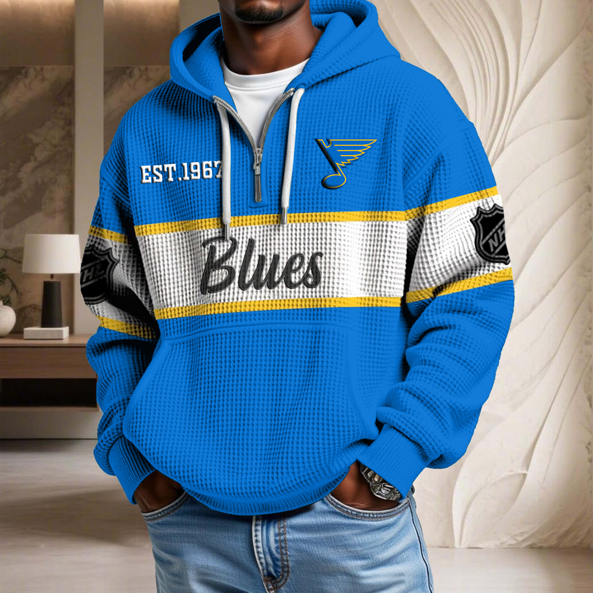 NHL x LB EST Waffle Half Zip Hoodie HLP HLPHUONG