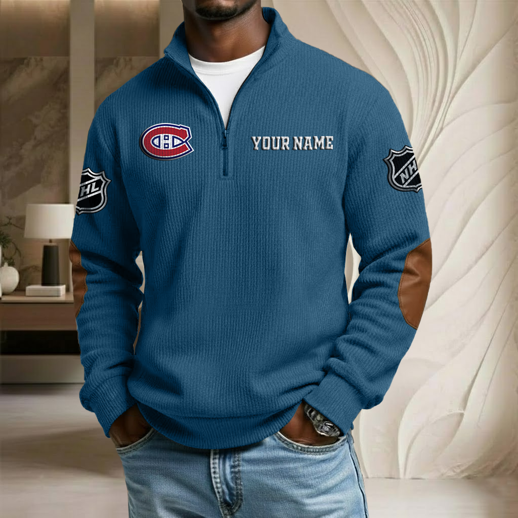 NHL x MC Custom Name Stand Collar Half-zip Sweatshirt HLP HLPHUONG
