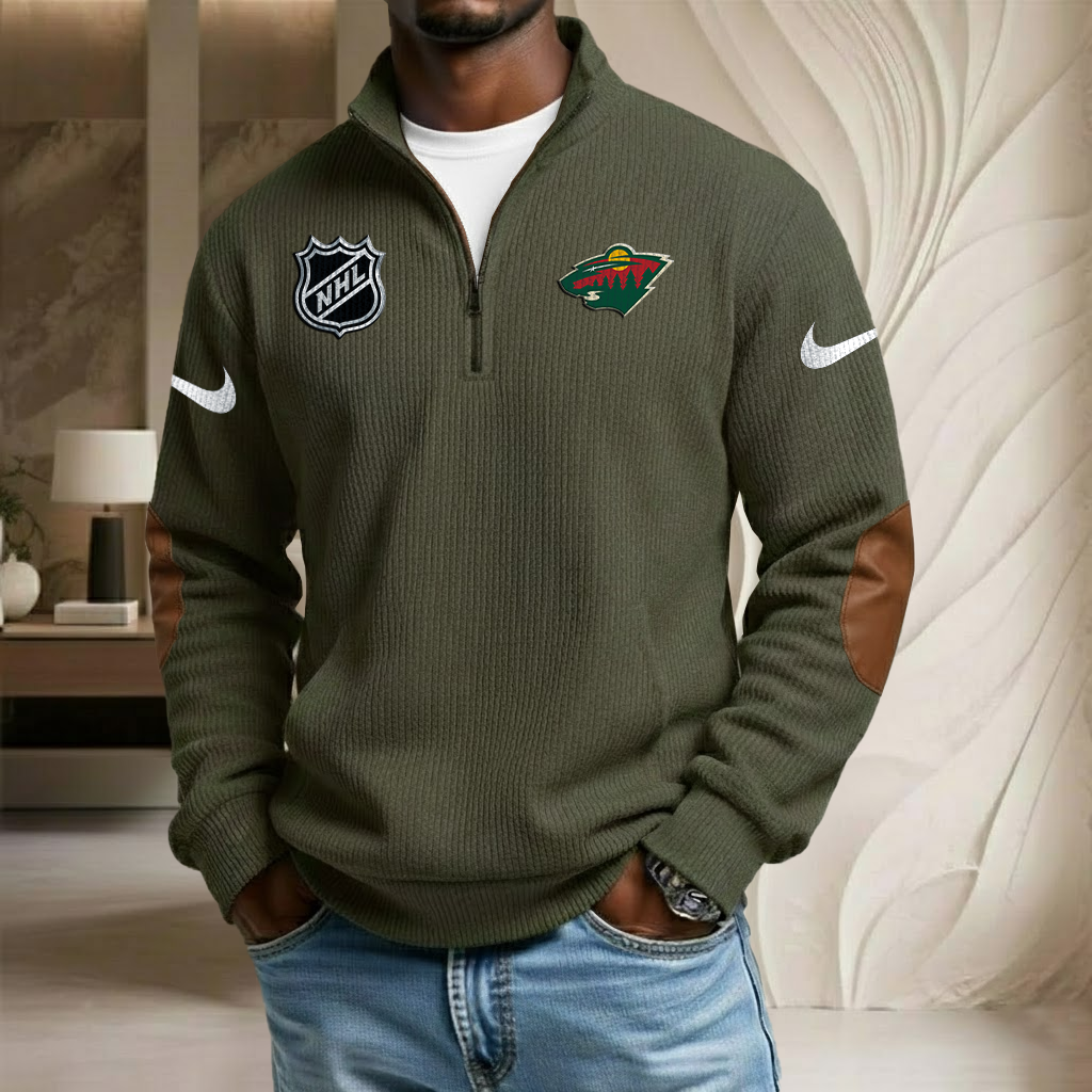 NHL x MIN Sport Team Stand Collar Half-zip Sweatshirt HLP HLPHUONG