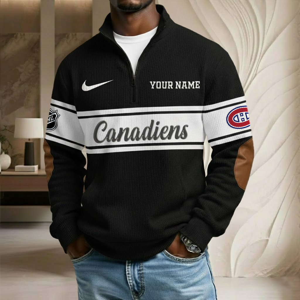 NHL x MON Custom Name Stand Collar Half-zip Sweatshirt HLP HLPHUONG