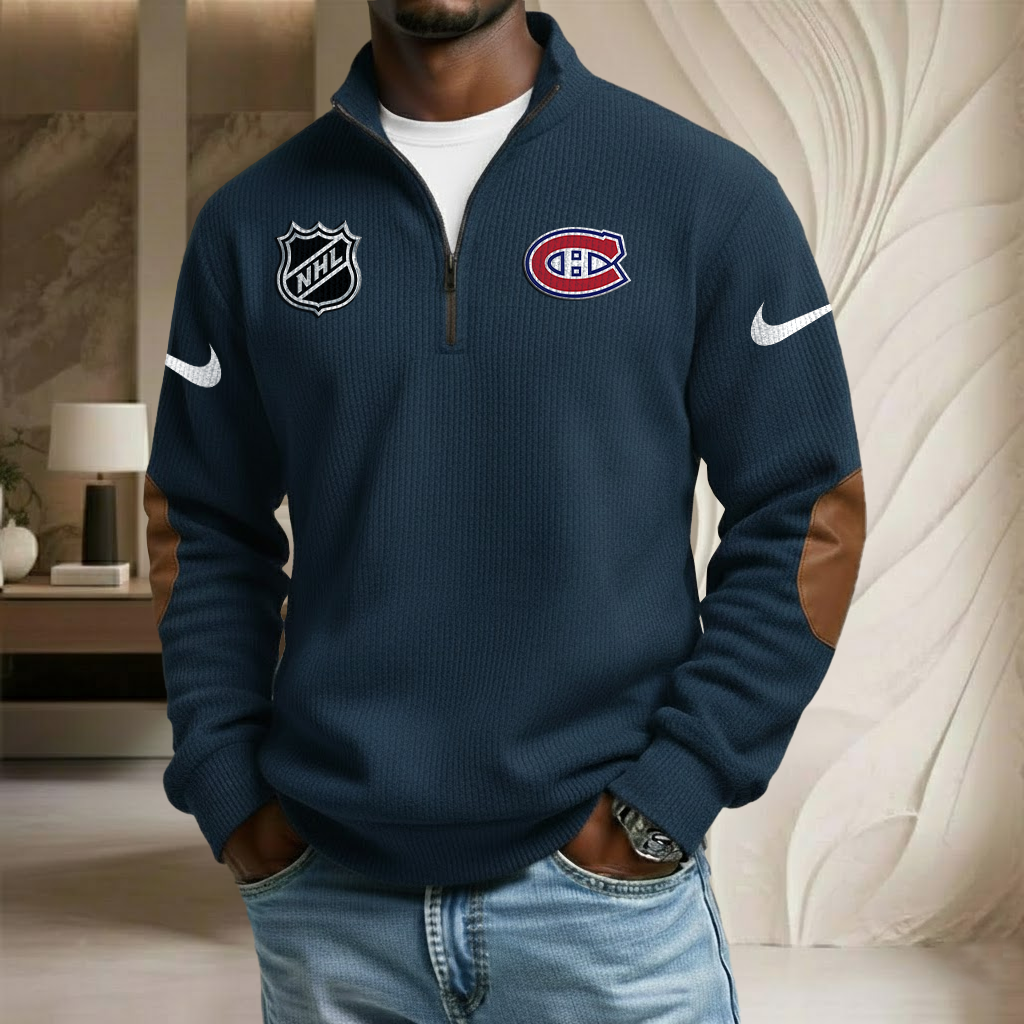 NHL x MON Sport Team Stand Collar Half-zip Sweatshirt HLP HLPHUONG