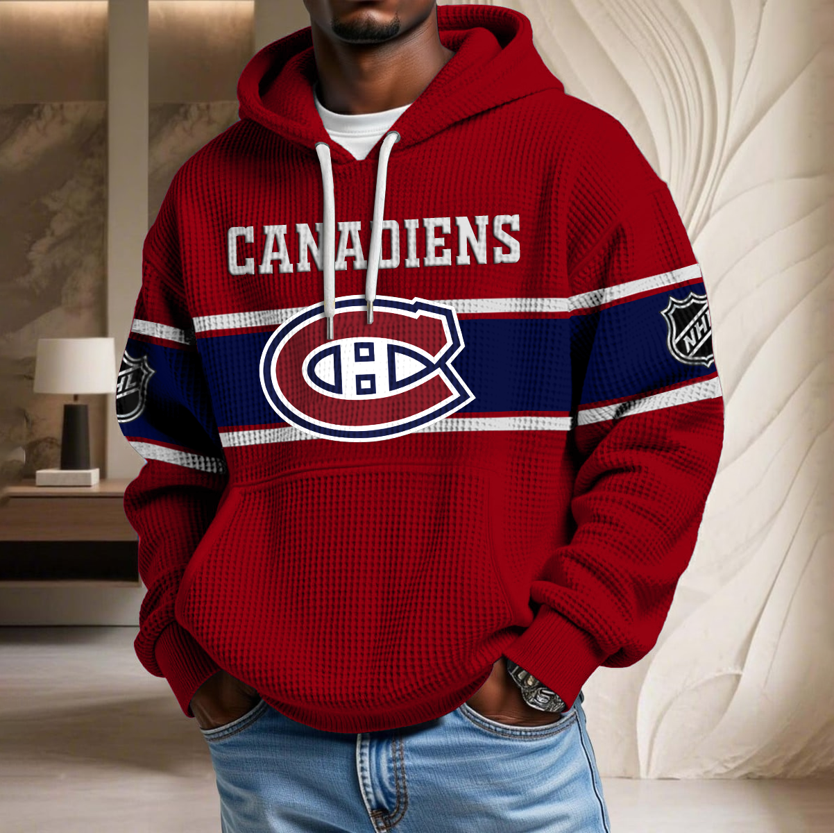 NHL x MON Waffle Hoodie HLP HLPHUONG