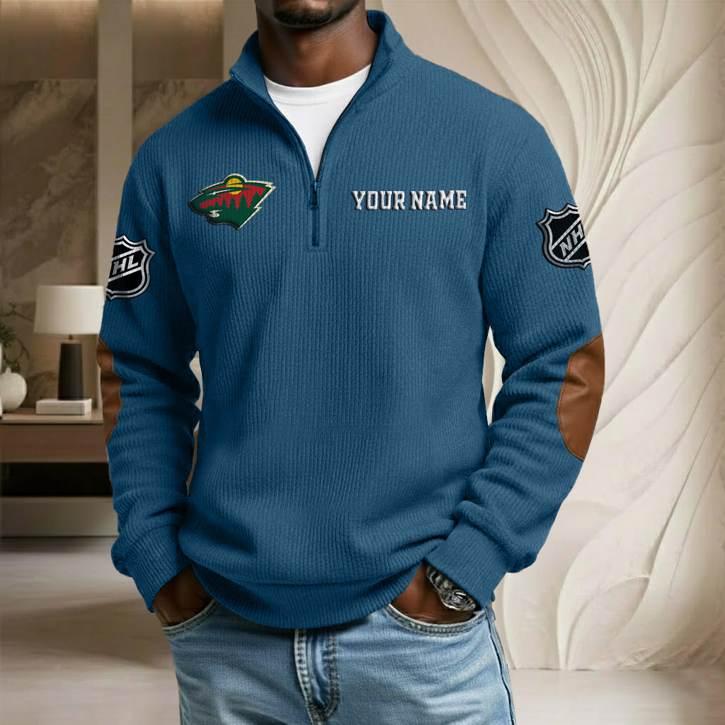 NHL x MW Custom Name Stand Collar Half-zip Sweatshirt HLP HLPHUONG
