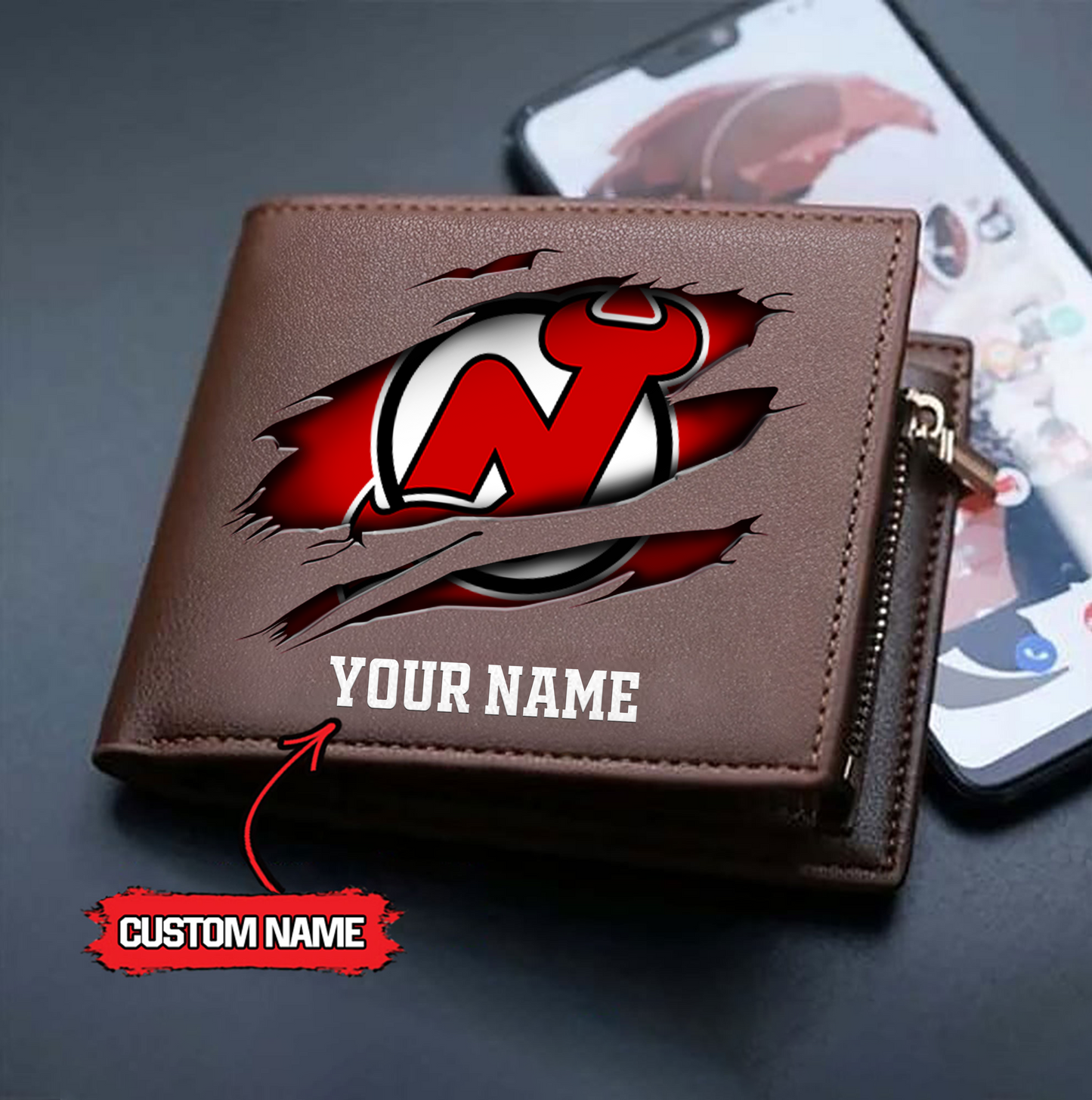 NHL x NJD Custom Name Leather Wallet HLP HLPHUONG