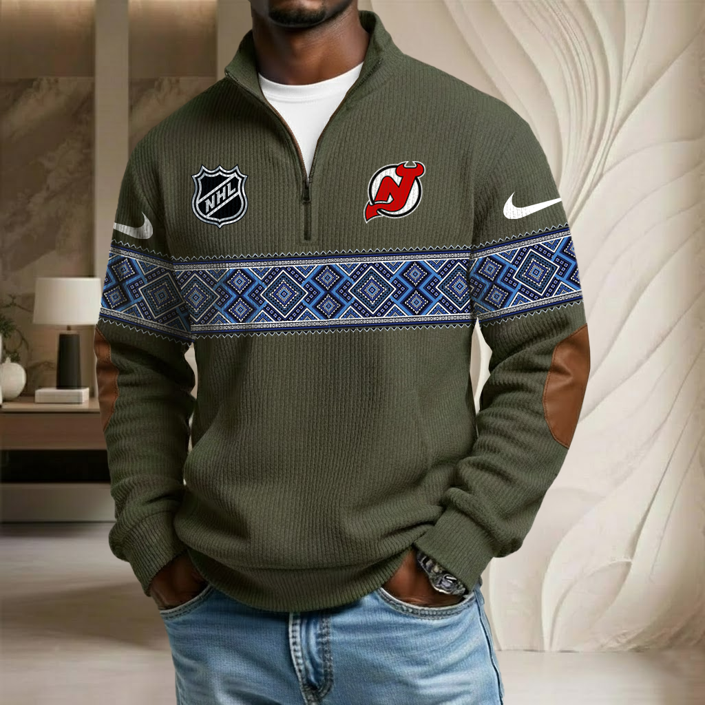 NHL x NJD Stand Collar Half-zip Sweatshirt HLP HLPHUONG