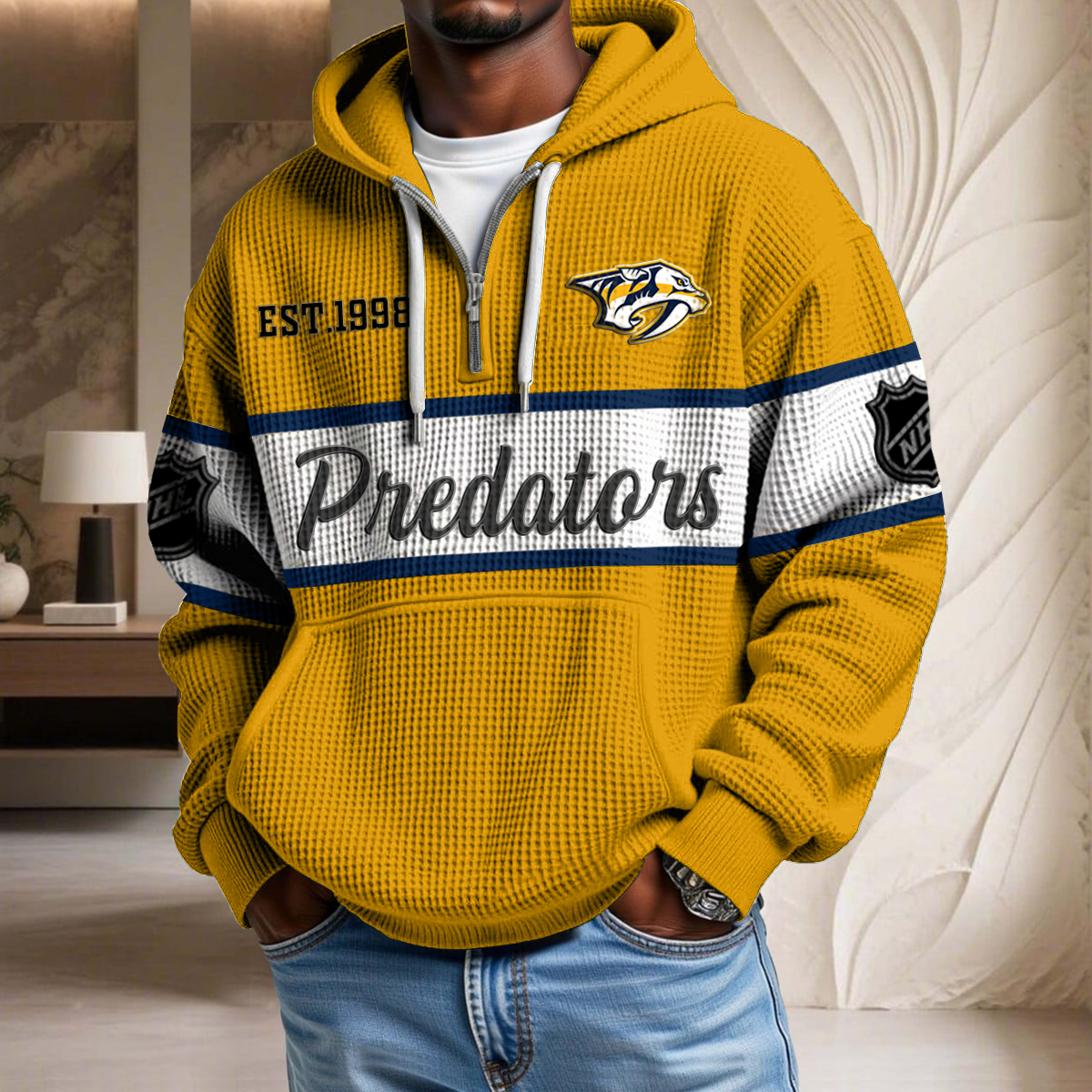 NHL x NP EST Waffle Half Zip Hoodie HLP HLPHUONG