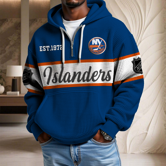 NHL x NYI EST Waffle Half Zip Hoodie HLP HLPHUONG