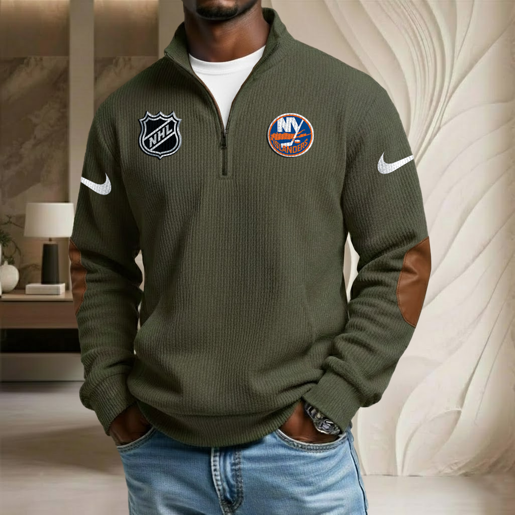 NHL x NYI Sport Team Stand Collar Half-zip Sweatshirt HLP HLPHUONG