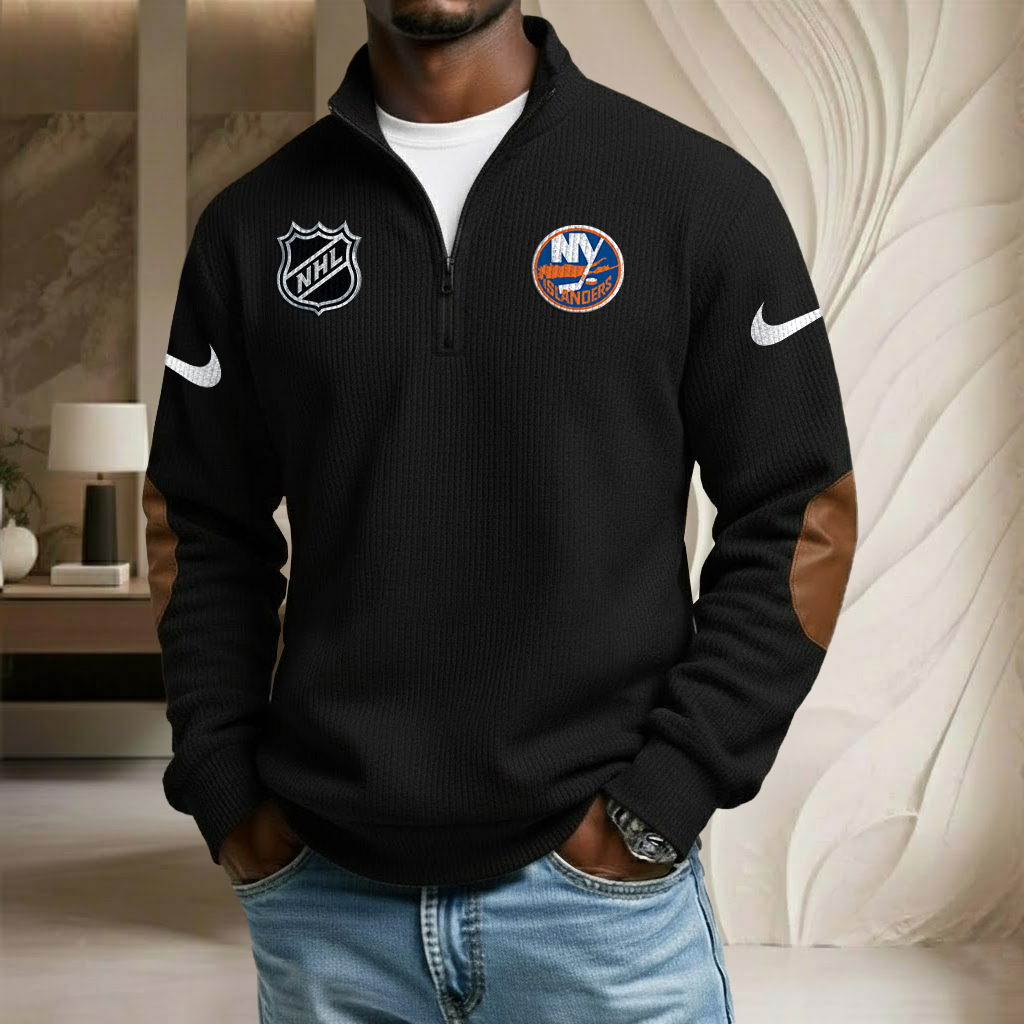 NHL x NYI Sport Team Stand Collar Half-zip Sweatshirt HLP HLPHUONG