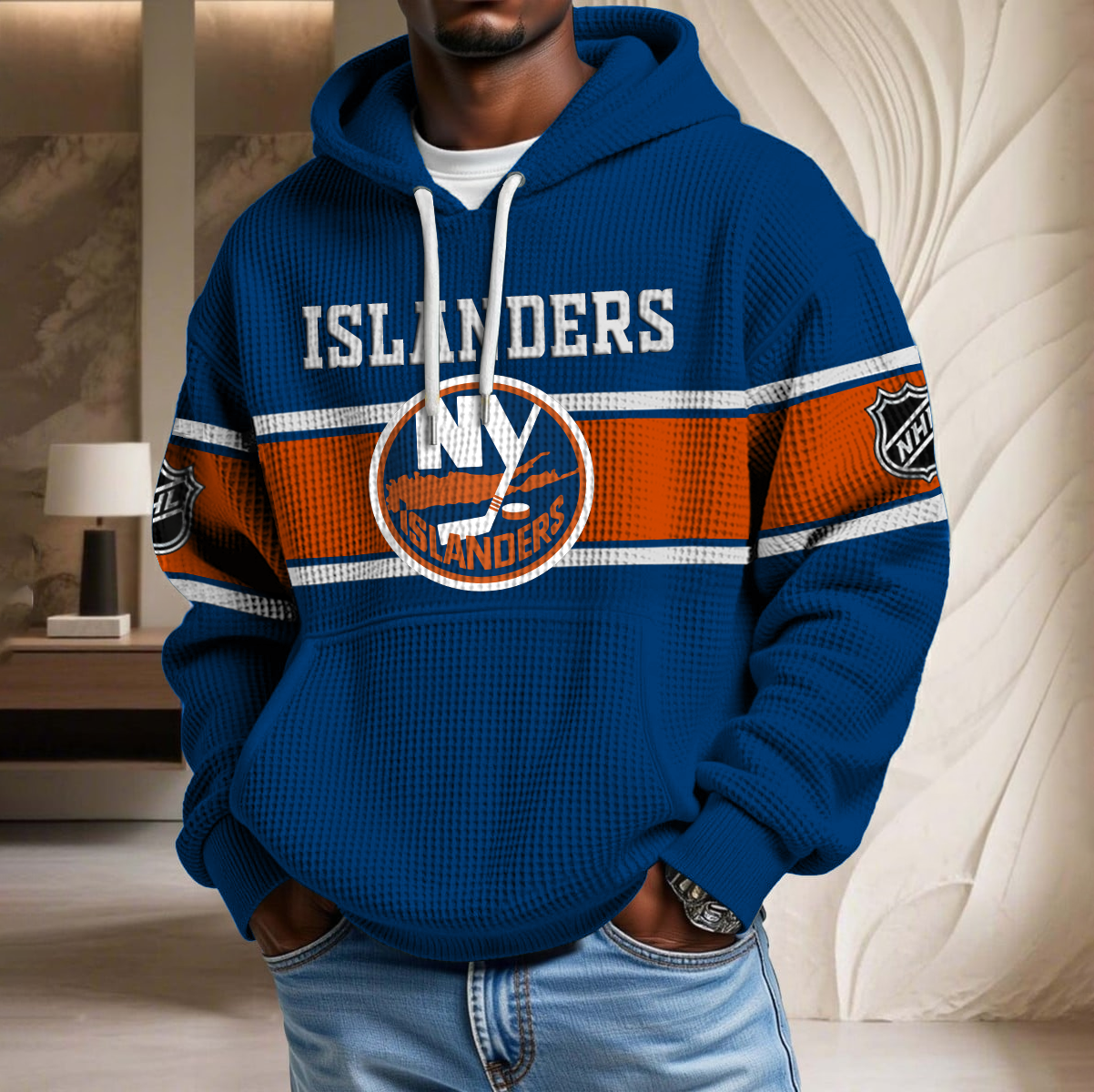 NHL x NYI Waffle Hoodie HLP HLPHUONG