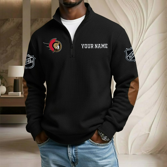 NHL x OS Custom Name Stand Collar Half-zip Sweatshirt HLP HLPHUONG