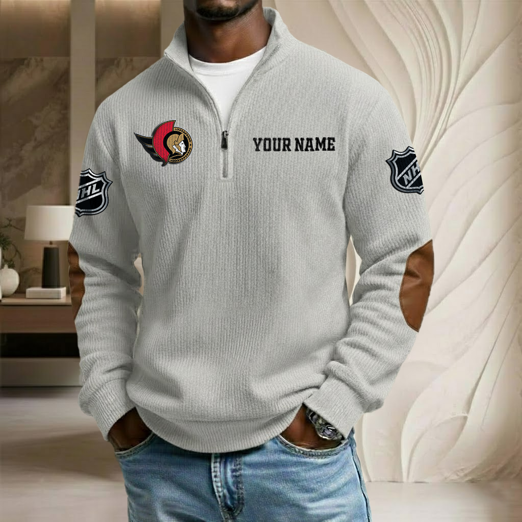 NHL x OS Custom Name Stand Collar Half-zip Sweatshirt HLP HLPHUONG