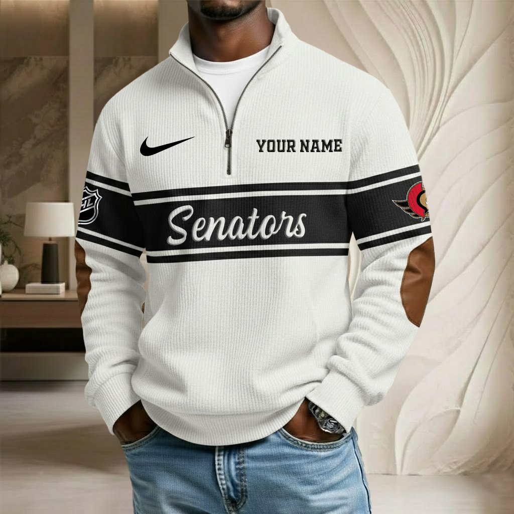 NHL x OTT Custom Name Stand Collar Half-zip Sweatshirt HLP HLPHUONG