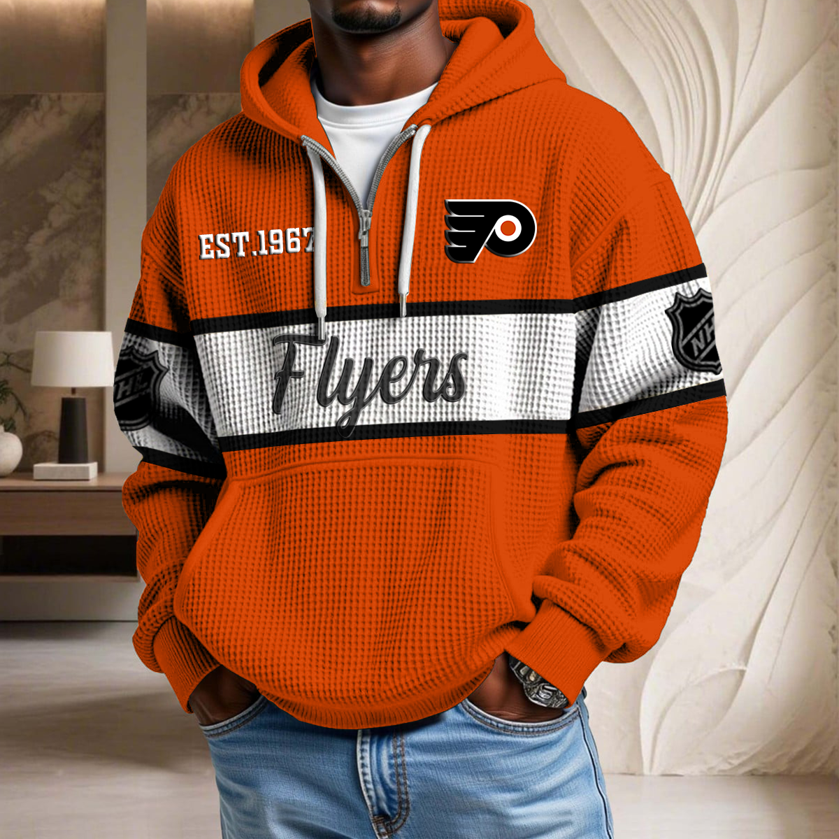 NHL x PF EST Waffle Half Zip Hoodie HLP HLPHUONG