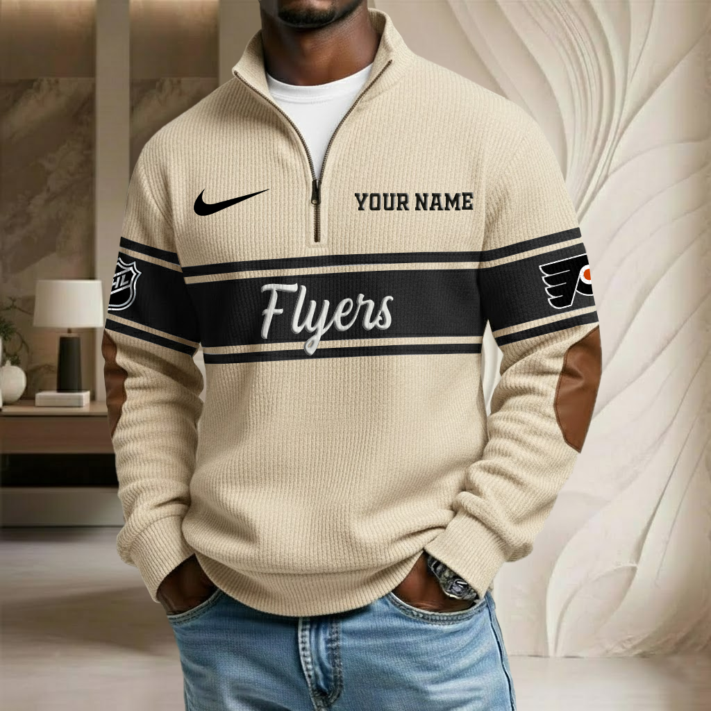 NHL x PHI Custom Name Stand Collar Half-zip Sweatshirt HLP HLPHUONG