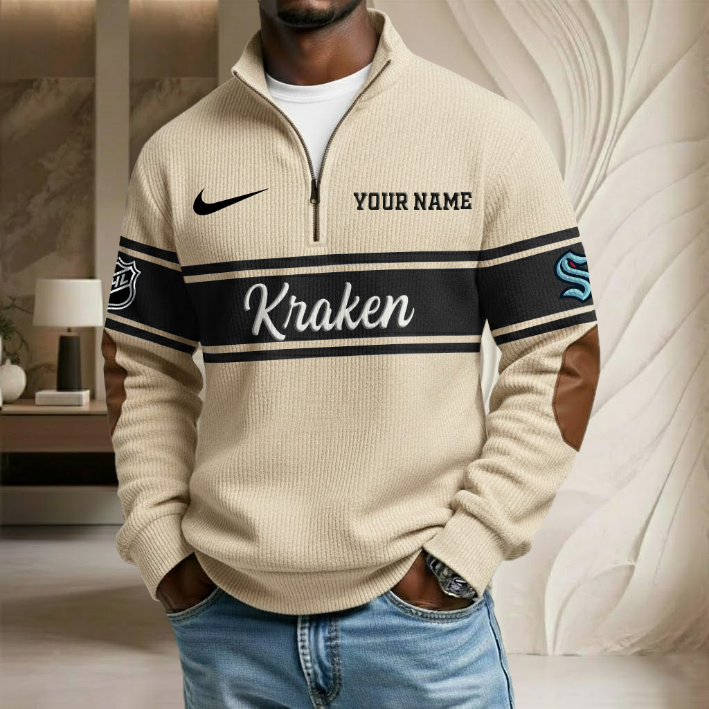 NHL x SEA Custom Name Stand Collar Half-zip Sweatshirt HLP HLPHUONG
