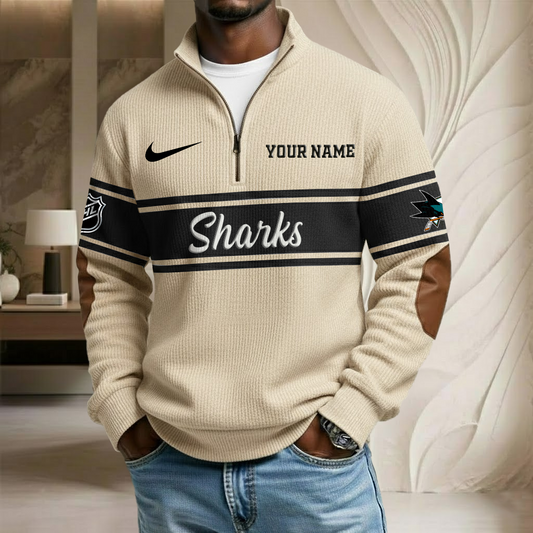 NHL x SJ Custom Name Stand Collar Half-zip Sweatshirt HLP HLPHUONG