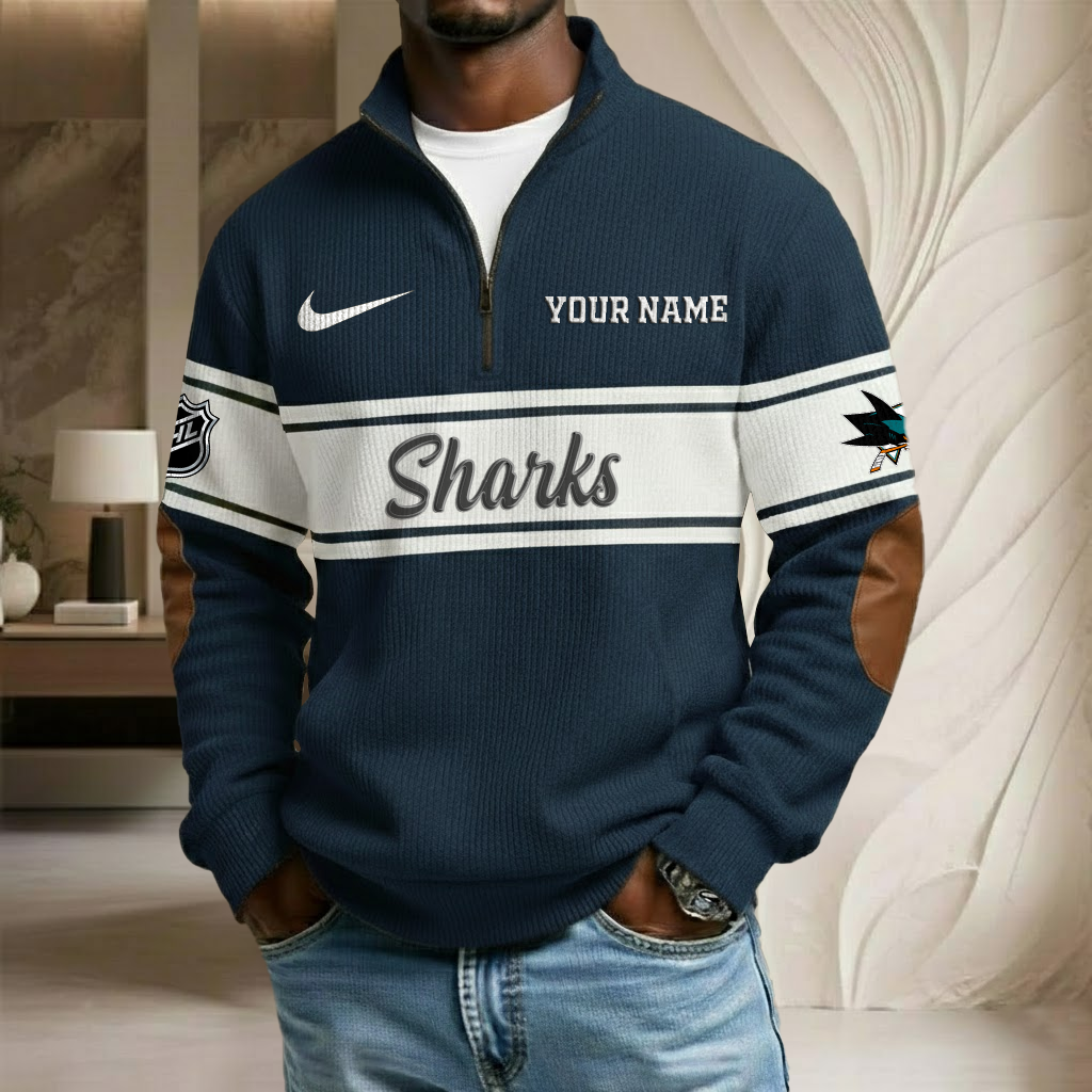NHL x SJ Custom Name Stand Collar Half-zip Sweatshirt HLP HLPHUONG