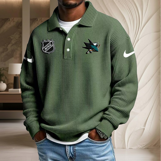 NHL x SJ Waffle Three Button Lapel Polo HLP HLPHUONG