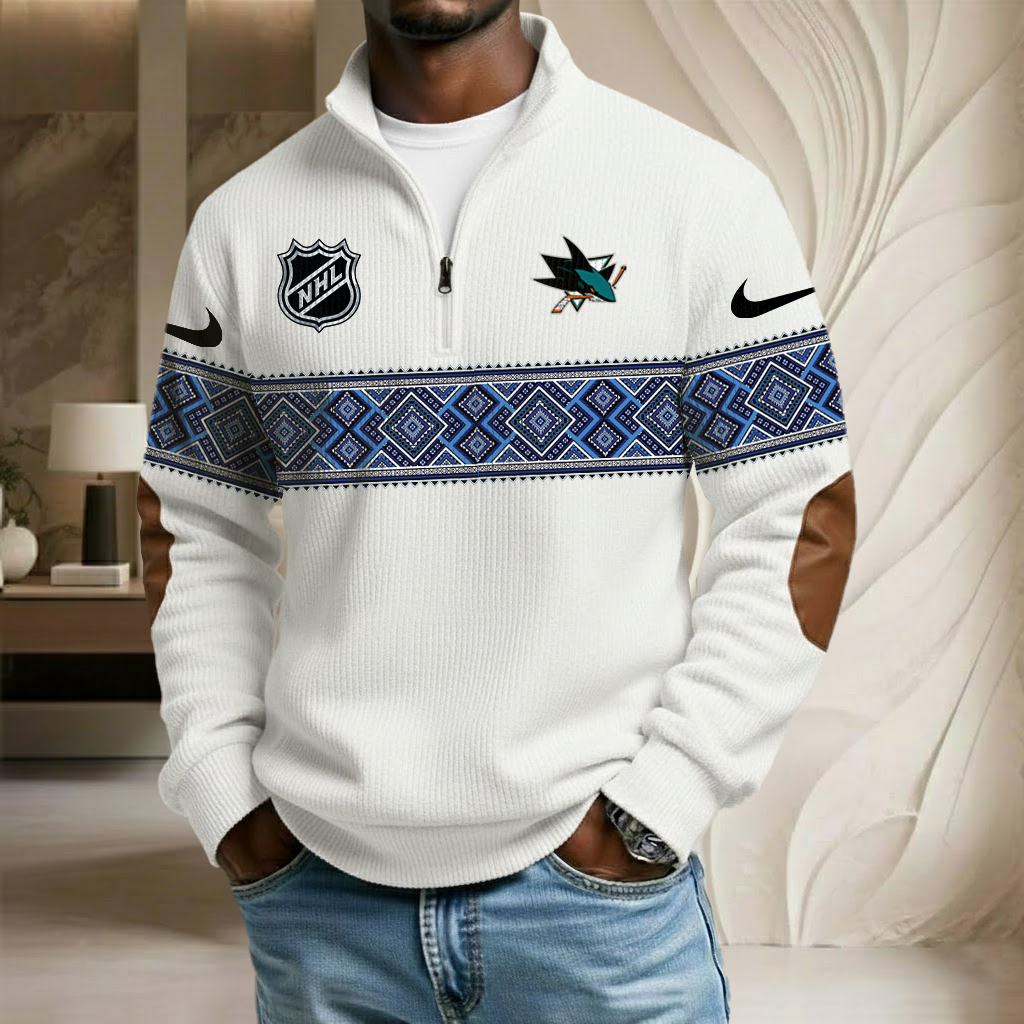 NHL x SJS Stand Collar Half-zip Sweatshirt HLP HLPHUONG