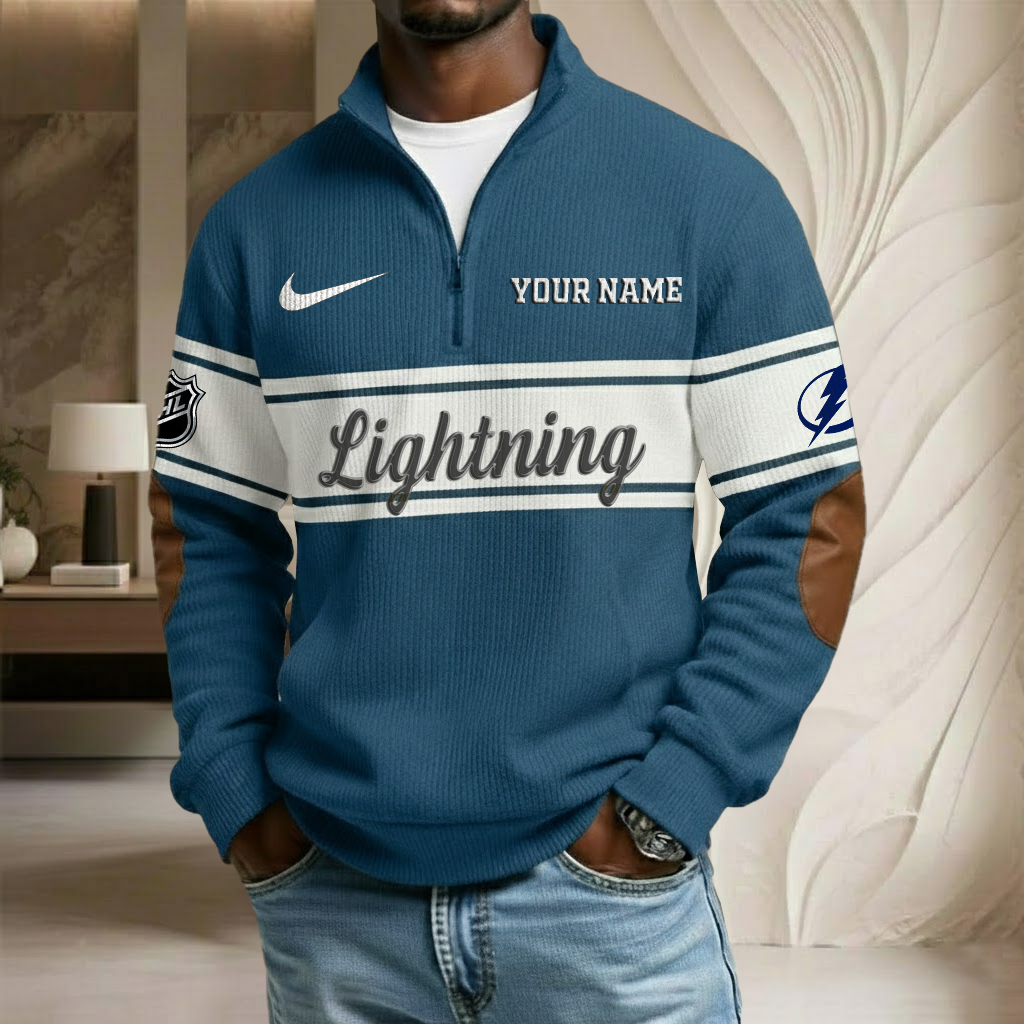 NHL x TB Custom Name Stand Collar Half-zip Sweatshirt HLP HLPHUONG