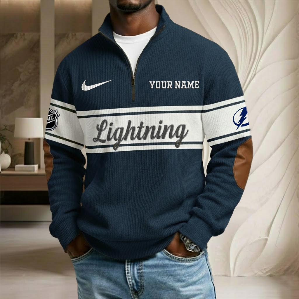 NHL x TB Custom Name Stand Collar Half-zip Sweatshirt HLP HLPHUONG