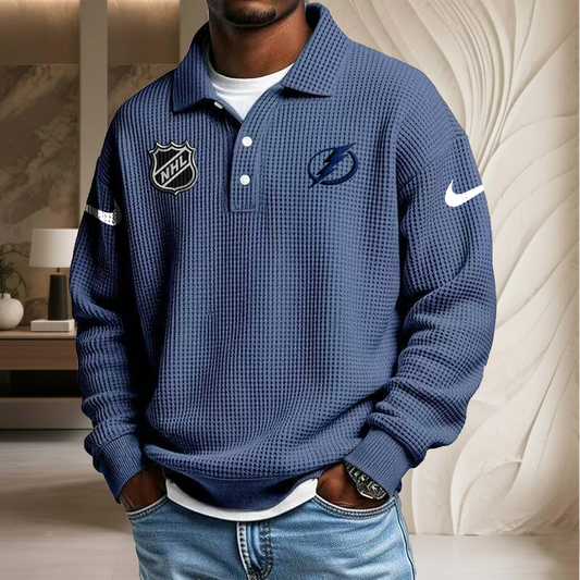 NHL x TB Waffle Three Button Lapel Polo HLP HLPHUONG