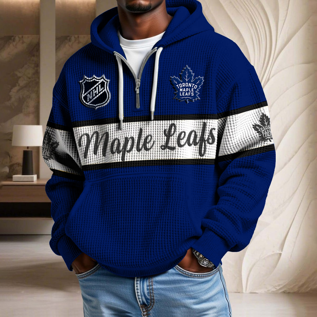 NHL x TML Hockey Team Waffle Half Zip Hoodie HLP HLPHUONG