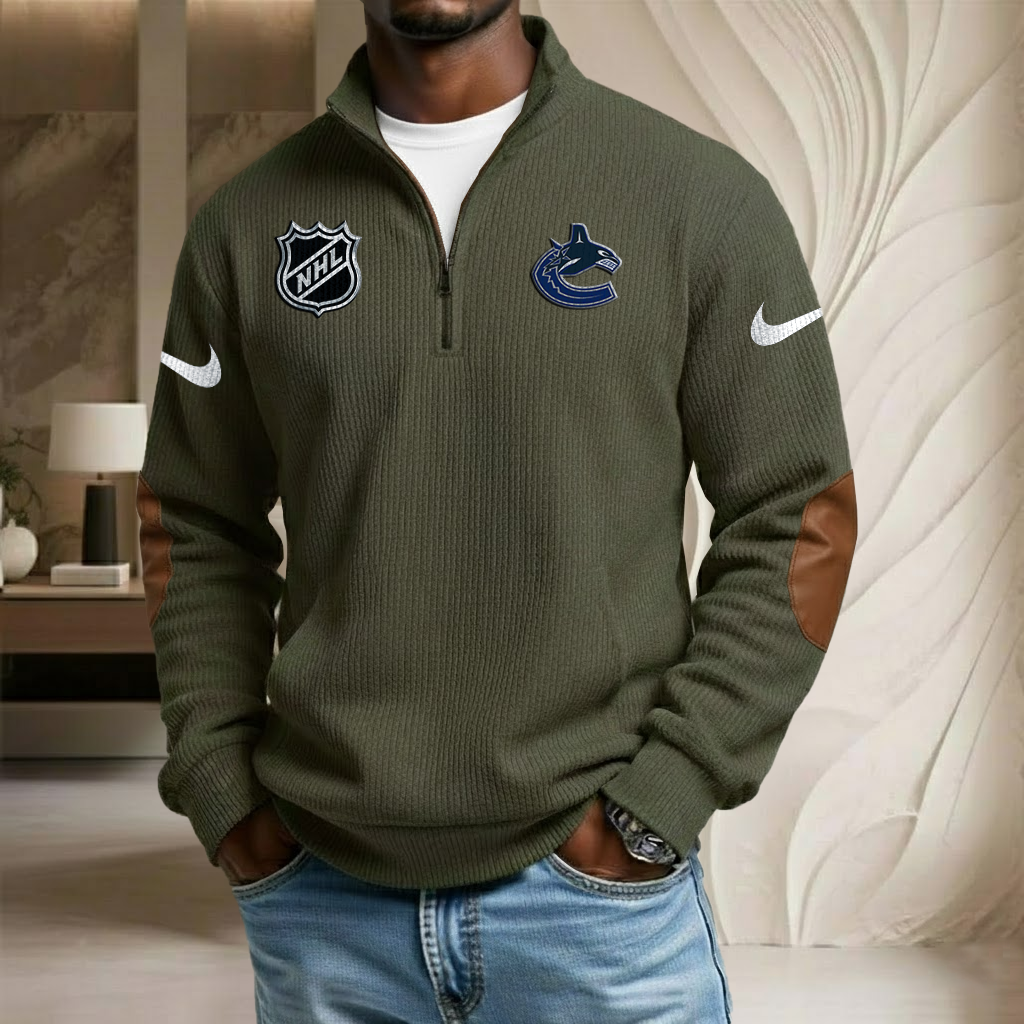 NHL x VAN Sport Team Stand Collar Half-zip Sweatshirt HLP HLPHUONG