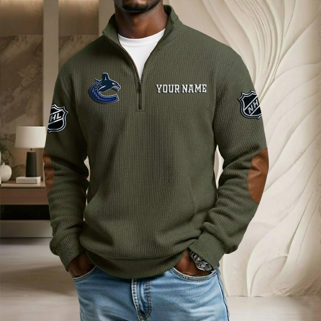 NHL x VC Custom Name Stand Collar Half-zip Sweatshirt HLP HLPHUONG