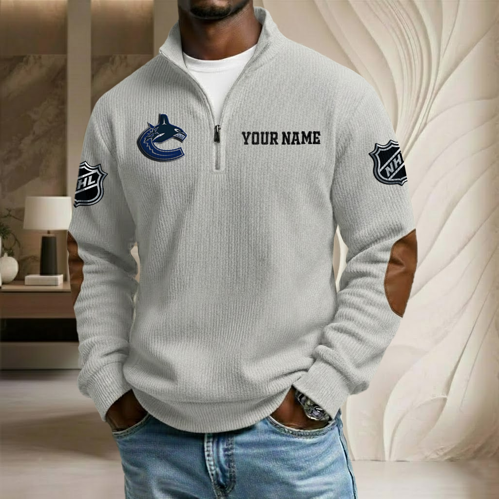 NHL x VC Custom Name Stand Collar Half-zip Sweatshirt HLP HLPHUONG
