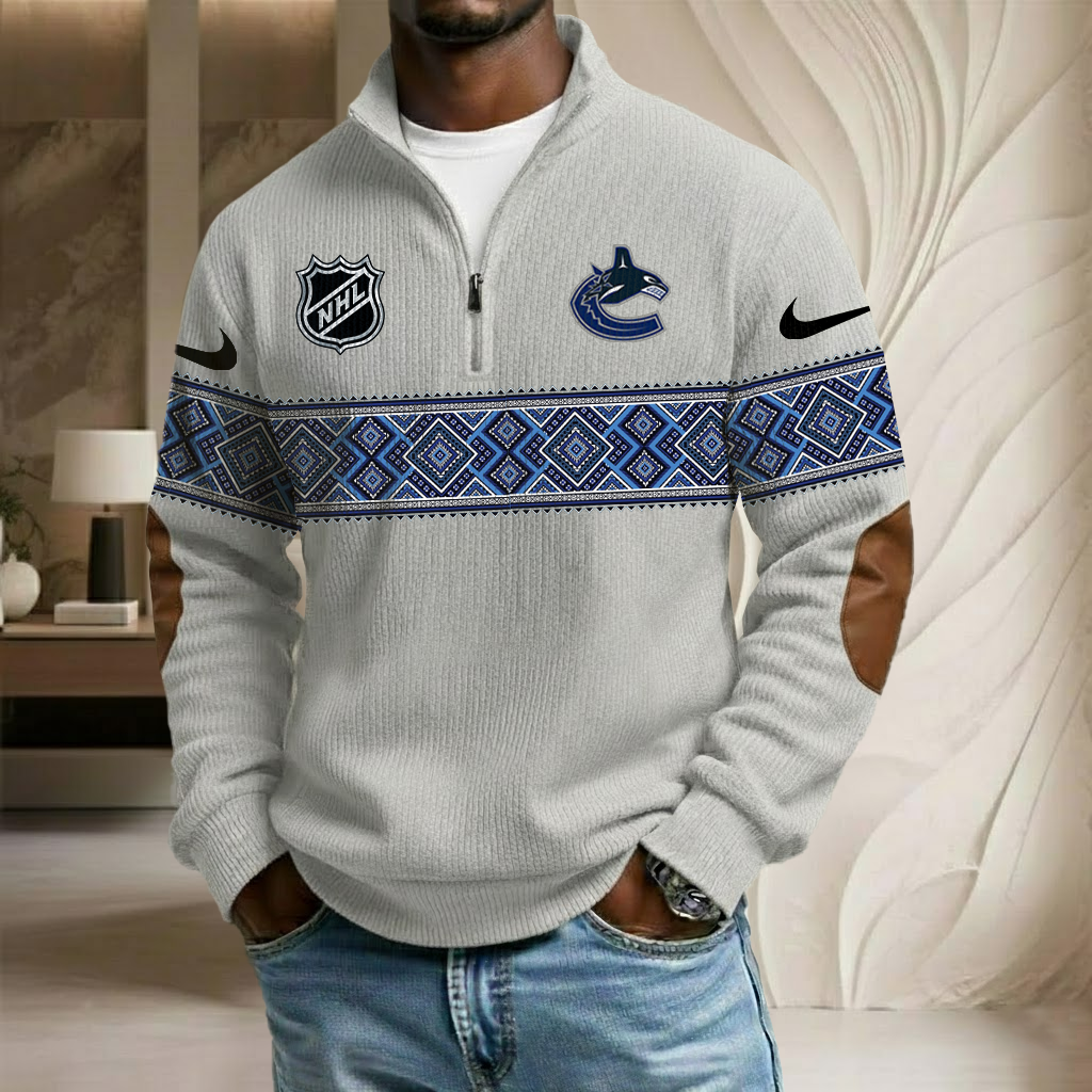 NHL x VC Stand Collar Half-zip Sweatshirt HLP HLPHUONG