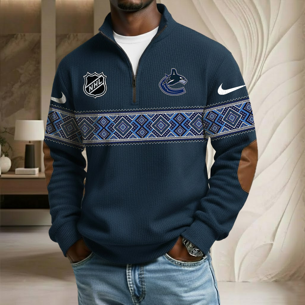 NHL x VC Stand Collar Half-zip Sweatshirt HLP HLPHUONG