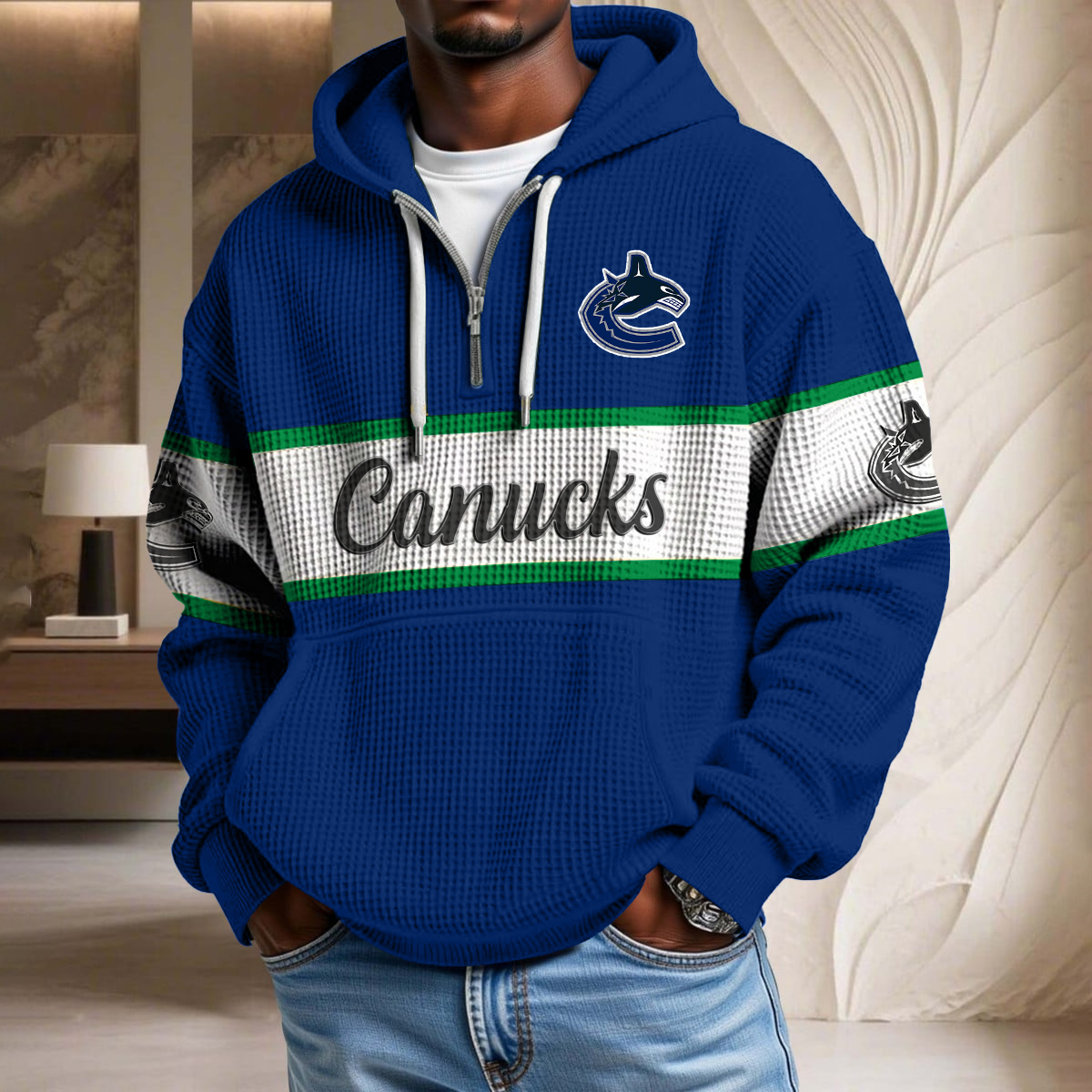 NHL x VC Waffle Half Zip Hoodie HLP HLPHUONG